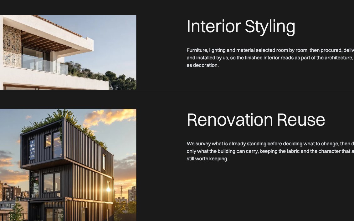 Interior & renovation website design concept