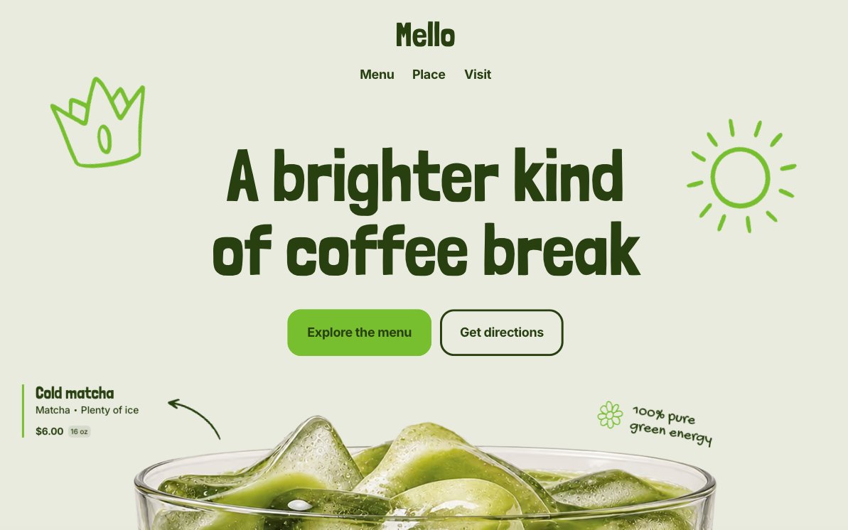 Café & matcha website design concept